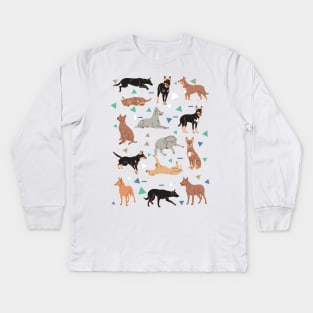 Australian Kelpie Pattern Kids Long Sleeve T-Shirt